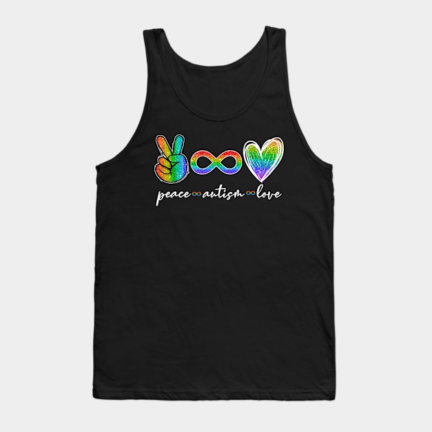 Peace Autism Love Infinity Symbol Autism Awareness Tank Top by ShariLambert